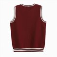 thumbnail image 4 of KPOPLK Unisex Cotton V-Neck Sweater Vest for 2-17 Years Fall Winter Teen Boy Girl Cotton School Uniform Sleeveless Sweaters(13-14 Years,Wine), 4 of 8