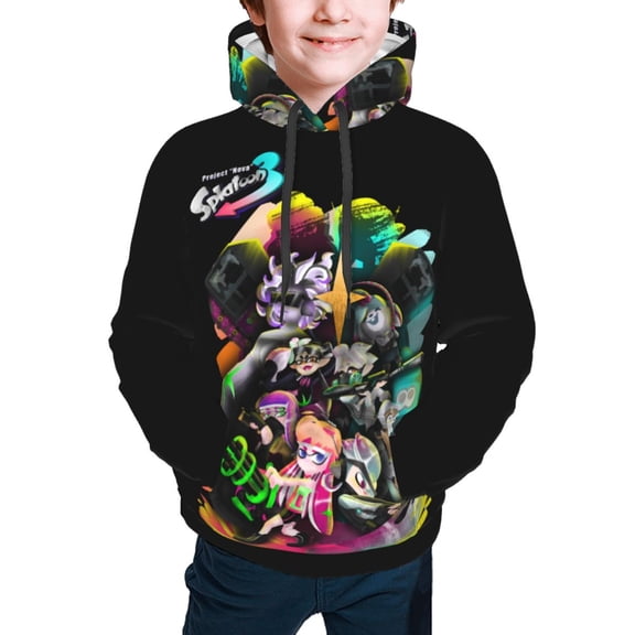 Splatoon 3 Kids' Hoodie 3d Print Sweatshirt Soft Pullover Hooded With Big Pockets For Boys Or Girls Small