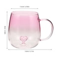 thumbnail image 2 of Taza de café con degradado romántico: Taza de té de vidrio transparente con diseño de corazón en 3D - Taza única para desear un deseo en San Valentín a parejas - Cristalería decorativa, 2 of 8