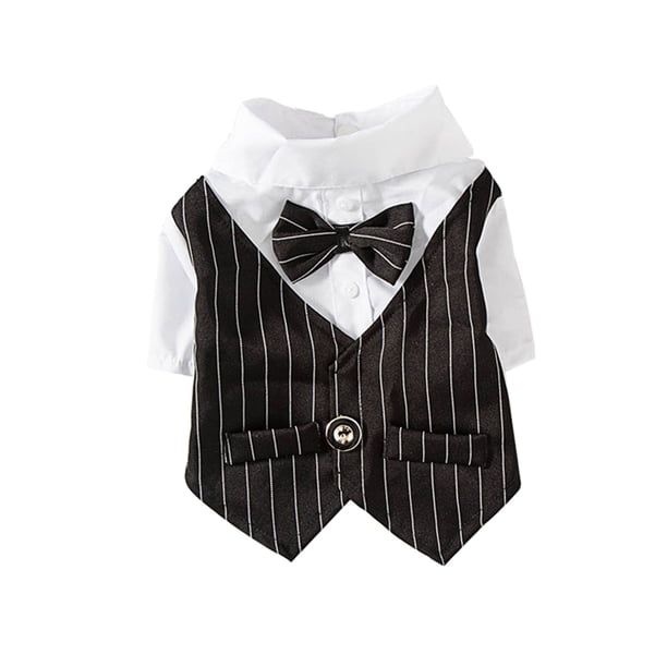 GOOHOCHY Camisa de vestir creativa Traje de fiesta de boda Moda Primavera Verano Abrigo Ropa adorable para perro Mascota Gato (Negro Talla XS)