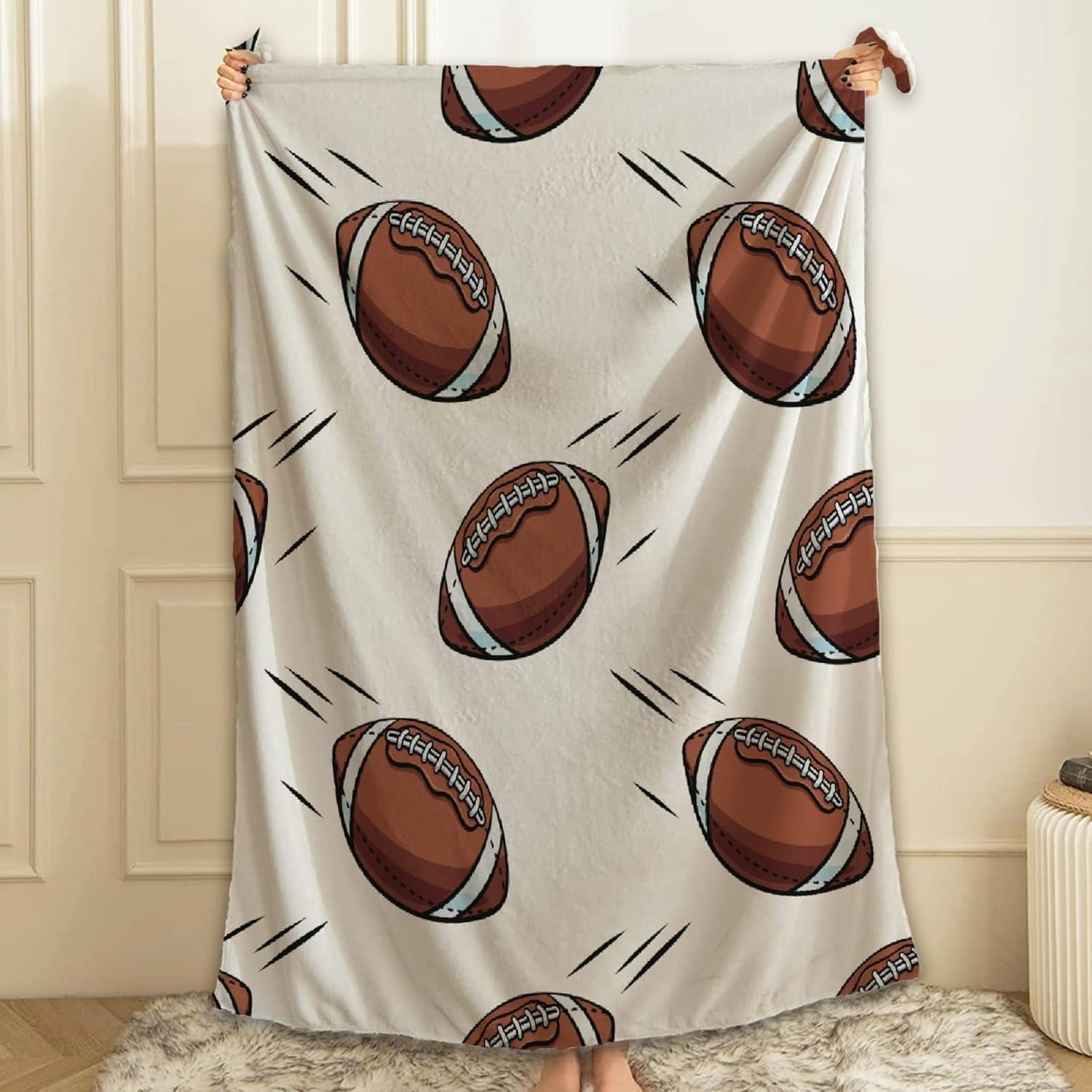 American Football Blanket Gifts Plush Fuzzy Cozy Soft Lightweight Blankets for Couch Air-Conditioning Quilts Decor Blanket for Chirstmas Birthday 50"x40" for Kids