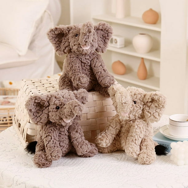 Xihbxyly Elefante de Peluche, Suave y Abrazable, Perfecto para Dormir y Acurrucarse, Regalo Ideal para Baby Shower, Regalo Encantador para Niños y Niñas, Tamaño de 13.4 Pulgadas