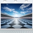 thumbnail image 5 of Finish Line Race Track Backdrops Racing Backdrop Track Race Background Car Backdrop For Birthday Party Bleachers Auto Motorsport Champion Sport Competition Race Photo Backdrop, 5 of 6