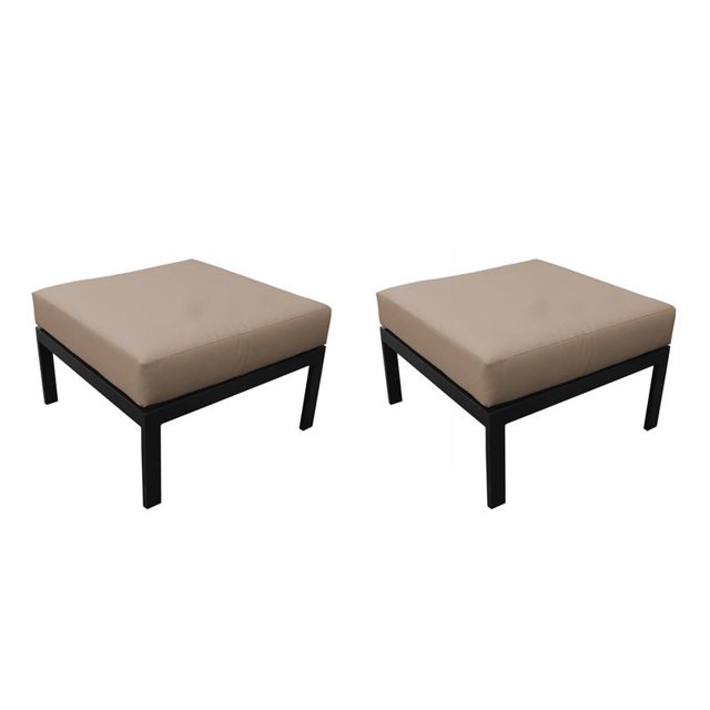 Kathy Ireland Madison Copper Aluminum Frame Ottoman 2 Per Box in Wheat