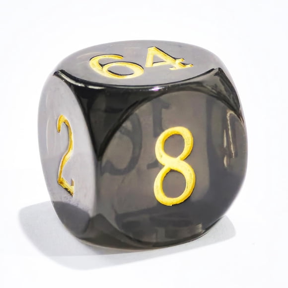 Big Translucent Backgammon Doubling Cube Dice 30MM Large Backgammon Doubling Number Dice 1 3/16" Translucent Smoke