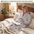 thumbnail image 6 of PAVILIA Womens Plush Fleece Robe, Soft Cozy Long Bathrobe, Light Gray L/XL, 6 of 10