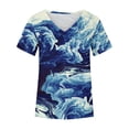 thumbnail image 4 of Azrian Womens Plus Size Tops,Women's Cool Printed Comfortable V-neck Loose Casual Versatile T-shirt Clearance Sales Today Deals Prime, 4 of 5