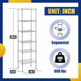 thumbnail image 5 of YRLLENSDAN 6-Tier Wire Shelving Unit for Home, 64" Height 600lbs Capacity Metal Storage Shelves for Garage Bedroom Kitchen Adjustable Wall Shelf Organizer for Pantry Closet, 5 of 7