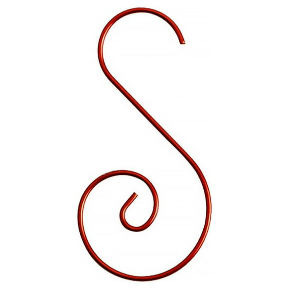 Metal S-shaped Hooks Spiral Swirl Hooks S-shaped Hooks Christmas Accessories Spiral Ornament Hanger Ornament Hanger Christmas Tree Decoration Accessories, Red