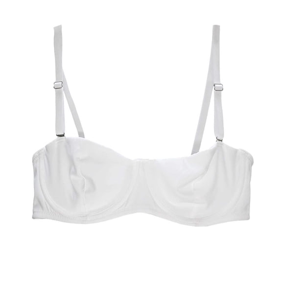 Kvture Underwire Tshirt Bras for Women Adjustable Strap Camisole Thin Push Up Everyday Bra White Bra 85B