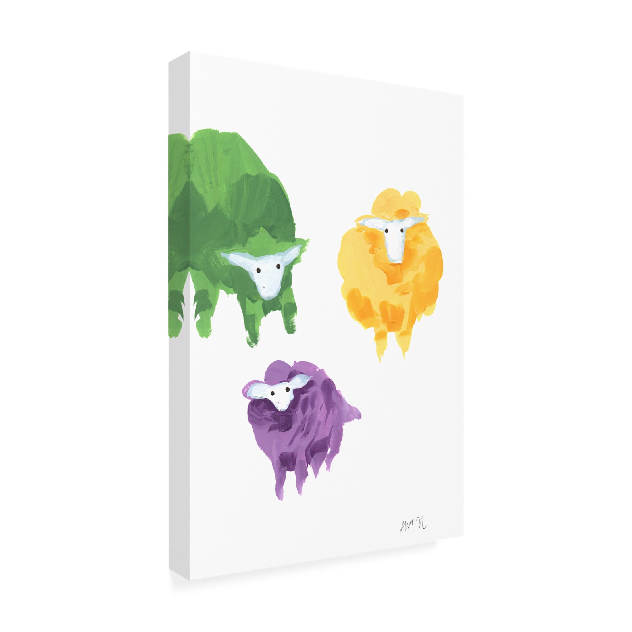 Trademark Fine Art Ania Zwara Sheep Triplets Canvas Wall Art