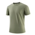 thumbnail image 2 of Kmdttou Adult Short Sleeve Crew Neck T-Shirt Ice Silk Thin T-shirt Loose Casual Sports Seamless Plus Size Top Cool Breathable Drying Top on Clearance (Size:M-5XL), 2 of 8
