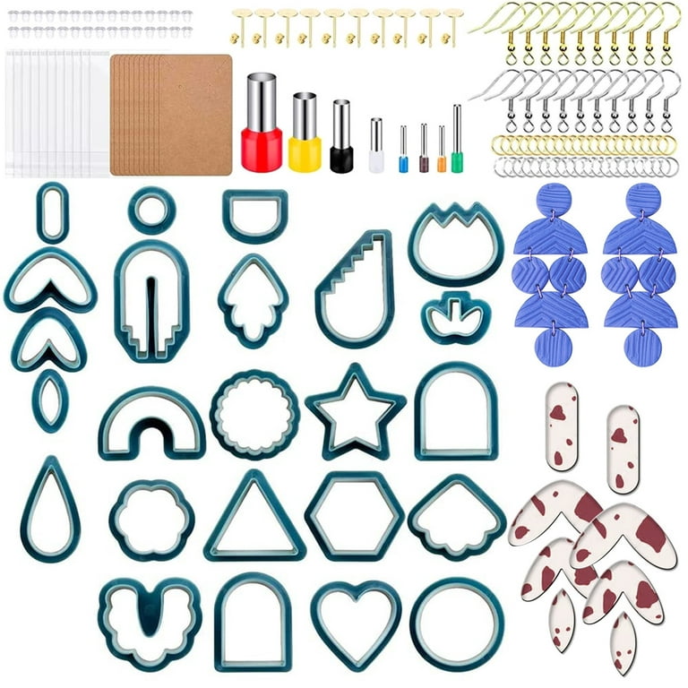 Polymer Clay Cutters Set,24 Shapes Clay Cutters with 118 Earrings