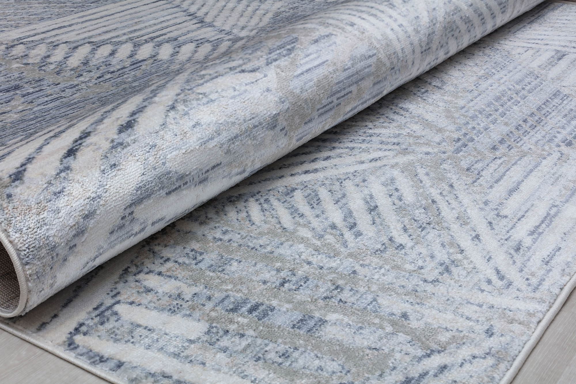 Rugs America Romeo JL60A Genesis White Abstract Vintage Gray Area Rug, 2'6" x 8'