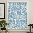thumbnail image 4 of Blue Coral Coastal Semi Sheer Curtains Drapes for Living Room, Bedroom, French Doors Window 45 Inches Long, Ocean Nautical Seaside Beach Rod Pocket Chiffon Curtain Drapery Voile Draperies Panel, 4 of 6