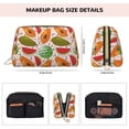 thumbnail image 2 of fruit pattern Makeup Bag, Large Capacity Travel Cosmetic Bag for Women Girls- Travel Toiletry Bag Leather Portable Waterproof Makeup Case Organizer with Handle, 2 of 4