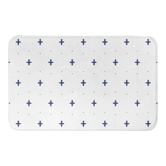 Creative Products Navy Coastal Pattern 34x21 Bath Mat
