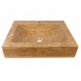 thumbnail image 1 of Eden Bath EB-S044BT-P Évier Rectangulaire à Vague Peu Profonde avec Extension de Robinet - Travertin Beige, 1 of 1