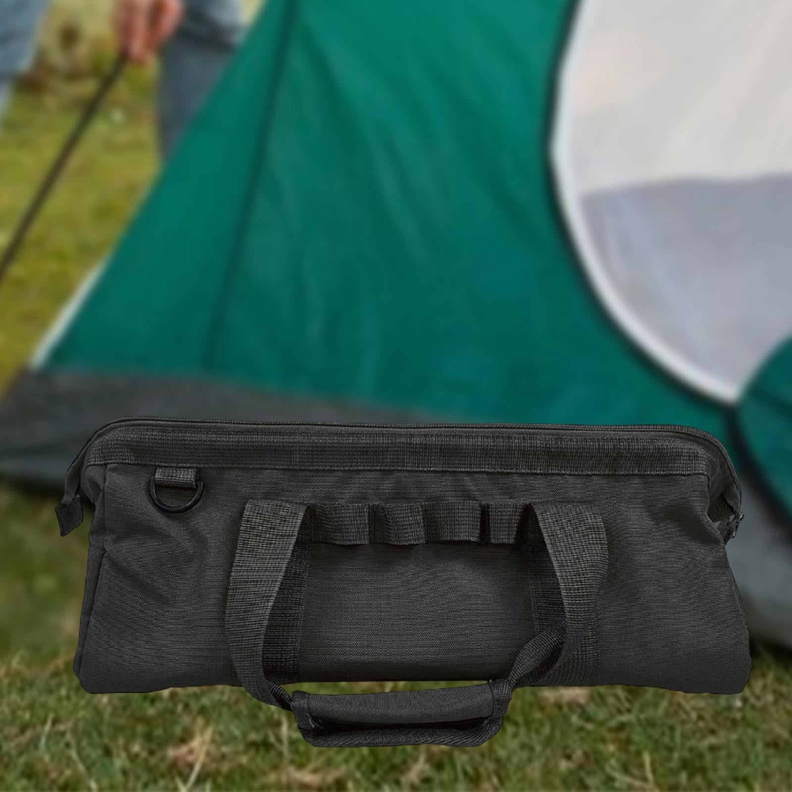 colaxi Tent Stakes Storage Bag Portable Camping Nail Bag for Outdoor Picnic Camping Black