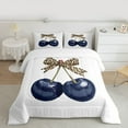 thumbnail image 2 of jejeloiu Sweet Cherries Queen Comforter Set,Chic Cheetah Leopard Bow Tie,Luxury Reversible Decor,3-Piece, 2 of 8