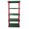 thumbnail image 2 of (2 pack) Santa's Little Shelves 13.88"D x 30"W x 68.8"H 5-Shelf Plastic Garage Storage Shelves, Red and Green, Adult, 2 of 10
