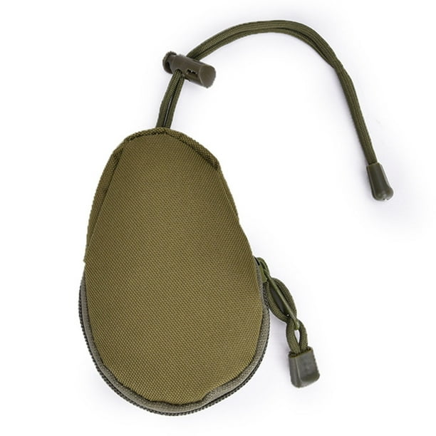 Pequeña bolsa Molle Mini llavero titular de la cartera cierre de cremallera monederos militares al aire libre con correa ajustable para acampar OD verde YUNYI BRAND Deportes