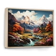 thumbnail image 2 of Designart "Orange Teal Mountains Majestic Peaks composition I" Landscapes Floater Framed Canvas Wall Art, 2 of 7