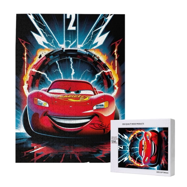 Rompecabezas de madera de Rayo McQueen: adecuado para niños y adultos, rompecabezas para niños y niñas, juguetes de juego de entretenimiento con rompecabezas, talla única
