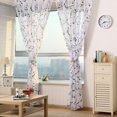 thumbnail image 1 of Cortinas De Balcón Cortina transparente de gasa con estampado floral para dormitorio, ventana, puerta, cortina (negro) Hugtrwg  Libre de BPA, 1 of 8