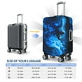 thumbnail image 4 of Kdxio Blue Fire Cool Wolf Pattern Luggage Cover for Travel,Elastic and Durable,Fits 18-32 Inch,Anti-Scratch Suitcase Protector-No luggage included, 4 of 5