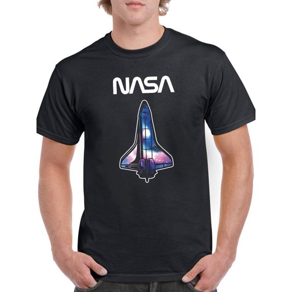 NASA Nasa Nebula Shuttle Silhouette T-Shirt Men -NASA Designs, Male Large