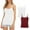 2 Pack-White/Red, variant on GERsome Shelf Bra Camisole Tops for Women Spaghetti Strap Tank Top Yoga Cami Summer Undershirts 2 Pack Pink/Red L