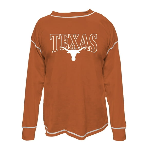 Women's Fanatics Burnt Orange Texas Longhorns Plus Size Contrast Stitch Sweatshirt