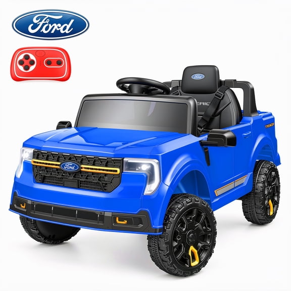 Farmdex Licensed Ford MAVERICK Tremor Ride on Car Toys with Remote Control, 4WD Electric Cars for Kids w/ 3 Speeds, LED Lights, Suspension, Bluetooth, Music, MP3, Blue