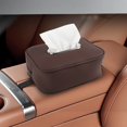 thumbnail image 2 of Car Tissue Holder, Premium PU Leather Hanging Napkin Case for Vehicle Sun Visor Backseat and Console, Universal Interior Storage Organizer Accessory, 5x7in, 2 of 4