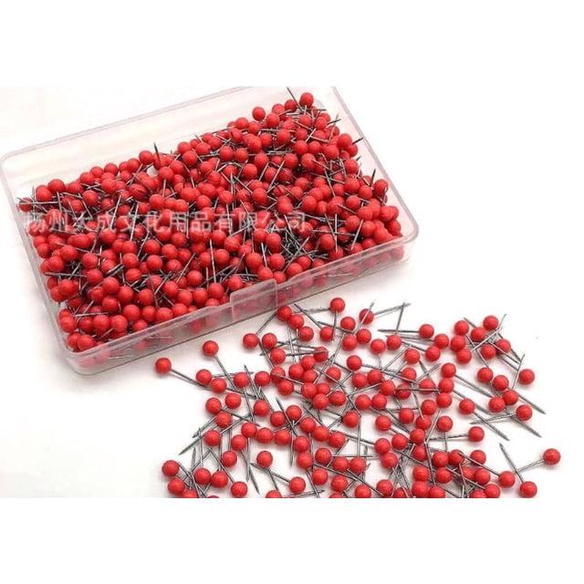 Boîte de Rangement de 300 Pcs Épingles Droites Décorations Aiguilles à Tricoter Exquises Accessoires Ménagers Raccords de Vêtements Fournitures de Couture Rouge