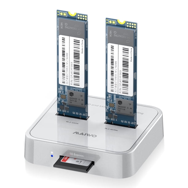 Maiwo M.2 SSD Docking Bay Estado de la unidad de la unidad de la unidad de la unidad de la unidad de 10Gbps Soporte de velocidad rápida Adaptador Convertidor Accesorios de computadora Tapón US Inevent EL005915-01B