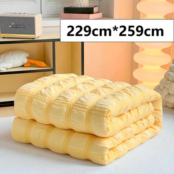 Lightweight Quilt - Breathable Seersucker, Soft & Comfortable Bedding For All Seasons, Size 229cm*259cm
