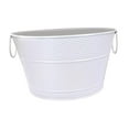 thumbnail image 3 of Esquirla Ice Bucket Beverage Tub Round Lightweight Organizer Metal Drink Storage Bucket for Chilling Bar Champagne Cocktails White, 3 of 8