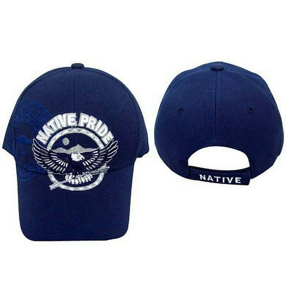 Eagle Native Pride Embroidered Baseball Caps - Navy Color Uni-Sex Style  -- FREE USA Shipping--(Capnp649n)