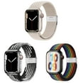 thumbnail image 1 of BRADCET 3Pack Braided Solo Loop Strap for Apple Watch Bands 44mm 45mm 38mm 40mm 41mm 42mm 49mm Women Men, Elastic Nylon Band Adjustable Sprot Loop for iWatch Series 8 7 SE 6 5 4 3 2 1 Nike, 1 of 11