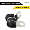 thumbnail image 2 of Stainless Steel Cable Clamps - 1/2" Diameter - Rubber Insulated - 100 Pcs, 2 of 7