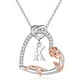 thumbnail image 1 of Collar para mujer, joyería para mujer, collar con colgante de letra y corazón de rosa de colores, joyería para aniversario, día de San Valentín., 1 of 5