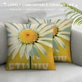 thumbnail image 3 of Qinduosi Outdoor Yellow Throw Pillow Covers Set of Spring Decorative Cushion Home Décor Decorations for Sofa,Daisy Floral Gnomes White, 3 of 5