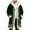 Green, variant on LINGLANG Christmas Men's Long Cardigan Hoodies Women Unisex Santa Claus Xmas White Trim Warm Hooded Coat with Pockets