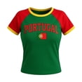thumbnail image 5 of Gsakboxl Shirts for Women Women Retro World Cup National Flag Fan Support Cropped Short Sleeve T Shirt Soft Breathable Lightweight Casual Going Out Summer Fashion Top For Sports Supporters Green XL, 5 of 8