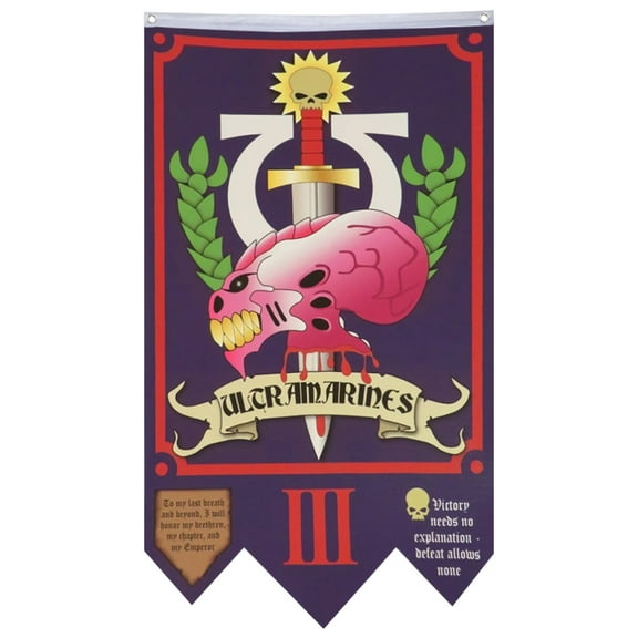 Wargame Style Ultramarine 3rd Co Flag Banner Home Yard Garden Decor 30x50in