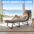 thumbnail image 4 of Heavy duty garden folding lounge chair, weighing up to 600 pounds, compact design, suitable for home, yard, garden rest - space saving, metal material, gray, 4 of 4