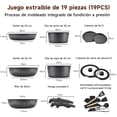 thumbnail image 2 of Sartenes Antiadherentes, Juego de 19 Ollas y Sartenes, Juego de ollas y sartenes antiadherentes, Sartenes para cocinar, Mango Desmontable, Juego de utensilios de cocina, Ollas de inducción sartenes, 2 of 7