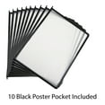 thumbnail image 2 of M&T Displays Wall Mounting Reference Rack with 10 Black Double-Sided 8.5x11 Inch Letter Front Loading Corner Tuck Easy Load Pockets Pivoting Doc Display Catalog Menu Holder Adjustable, 2 of 4